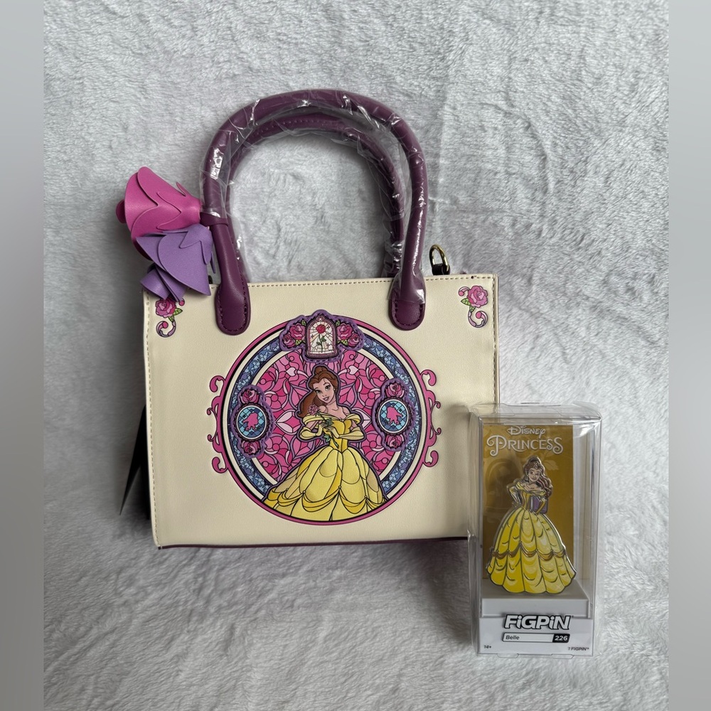 Loungefly Disney Beauty & the Beast Belle Stained Glass Portrait Crossbody NWT